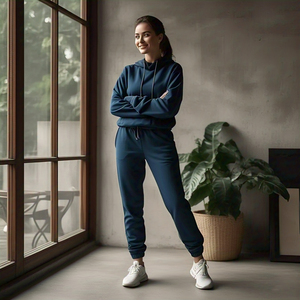 เสื้อสเวตเตอร์มีซิปสำหรับผู้หญิงชุดวอร์มสไตล์สตรีทชุดวอร์มทรงโอเวอร์ไซส์มีซิปสำหรับผู้หญิง - Product Image 6