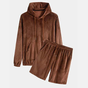 Vente chaude Hommes Pullover Hoodies et Shorts Jogger Ensemble Logo Personnalisé Imprimé avec Plus Size Caractéristique Polaire et Tissu Éponge - Product Image 5