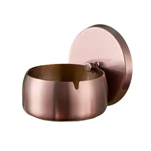 Smoking Gift Antique Copper Ash tray Ashtray For Cigarette Ashes Storage Metal Cigar Office Desk Bedside table Ashtray Cup