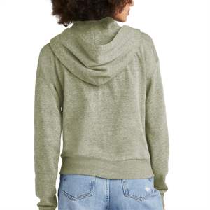 Sudadera con capucha verde Frost con media cremallera para mujer: Sudadera con capucha cómoda y acogedora de lana, perfecta para ropa informal, capas - Product Image 6