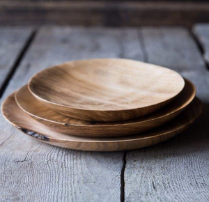 Assiettes à dîner de luxe écologiques en bois d'acacia carré, plateaux à nourriture classiques pour les plats, les collations, les salades, les desserts, les cadeaux de pendaison de crémaillère, Noël - Product Image 4