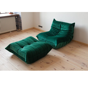 ชุดโซฟาพักผ่อนแบบเตี้ย |   โซฟาผ้าสีส้มแบบโมเดิร์นทรงทัฟท์พร้อมออตโตมัน |   ฟองน้ำโฮร์ติคลับ เนื้อนุ่ม สบาย - Product Image 2