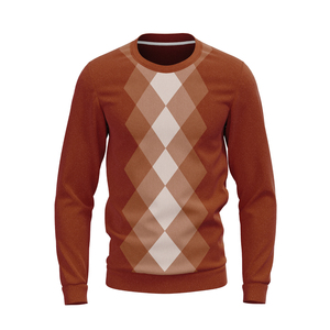 Matériau durable sur mesure pour hommes Pull à argyle à manches longues Vente à chaud Pull à argyle respirant avec de nouveaux designs - Product Image 6