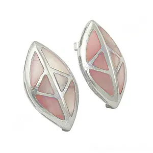 Boucles d'oreilles en argent 925 avec nacre rose, cadeau pour femme - Product Image 3