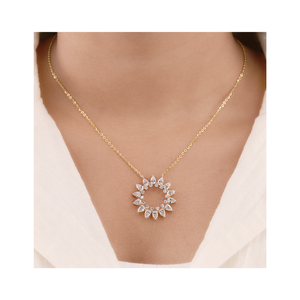 Collar con Colgante Circular de Lujo para Mujer con Piedras Brillantes, Joyería Elegante Más Vendida - Product Image 2