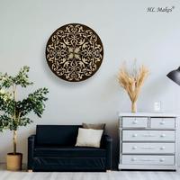 Jam Dinding Modern 60cm Satu Jarum untuk Ruang Tamu dengan Desain Art Deco Unik Gaya Geometri Mandala Mesin Quartz