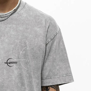 Venta al por mayor de alta calidad hombres ácido lavado camiseta algodón transpirable tela personalizada algodón ácido lavado camiseta para hombres - Product Image 4