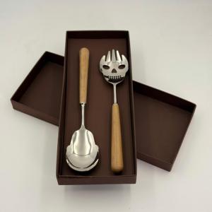 Servidor de Ensalada de Acero Inoxidable con Diseño de Calavera y Mango de Madera, Pulido Brillante, Venta en el Mercado Internacional de un Mayorista Indio - Product Image 6