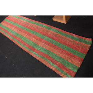 พรมขนแกะตุรกีวินเทจ3 x 9.9ft สไตล์ดั้งเดิมสีแดงสีเขียวแบบปะต่อแบนลาเท็กซ์สานเรียบสำหรับตกแต่งห้องนั่งเล่น - Product Image 4