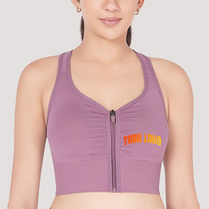 Venta al por mayor por encargo de alta calidad un hombro Crop Sujetador deportivo para mujeres gimnasio Fitness Yoga sin costuras Activewear Sujetador deportivo - Product Image 1