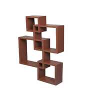 Étagère murale flottante en bois de forme irrégulière, style Art Déco, brun rustique, pour rangement et décoration, avec logo personnalisé, Z F Craft Impex