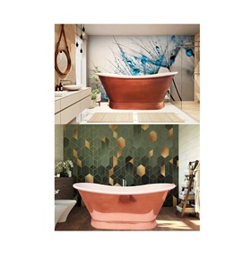 Bañera de acero inoxidable 100% con acabado de cobre para decoración de baño disponible a un precio asequible - Product Image 2