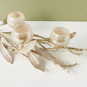 Metal Gold Candle Holder for Home Decoration for <b>Tea</b>-<b>light</b> for <b>Christmas</b> Decoration - Product Image 3