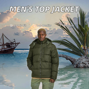 Custom Eco-Friendly <b>Light</b> Weight <b>Duck</b> Camouflage Puffer Jacket Men Manufacturer Cotton Stand Collar Zipper Thick Warm Winter - Product Image 2