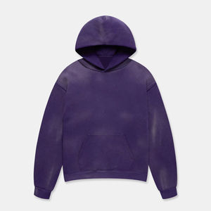 Sudadera con capucha lavada con ácido personalizada para hombre, Sudadera con capucha básica lavada con ácido desteñida al sol de 400GSM - Product Image 1