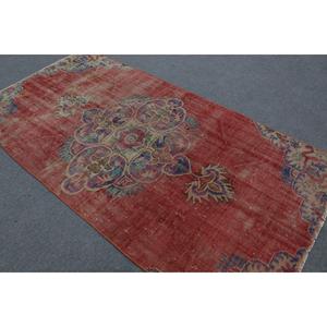 Tapis turc de 4,2 x 8 pieds, tapis vintage, tapis camouflage rouge - Product Image 4