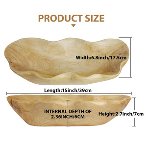 Mango Wood <b>Large</b> Irregular <b>Bowl</b> Food Grade Custom Design <b>Wooden</b> Serving <b>Bowl</b> Wholesale Manufacturer for Restaurant Hotel Supply - Product Image 4