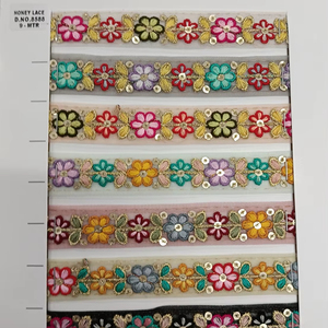 ผ้าลูกไม้ปักลายดอกไม้สีสันสดใสมีลวดลายที่สลับซับซ้อนวัสดุแฟชั่นคุณภาพสูงสำหรับกระเป๋ารองเท้าเสื้อผ้าตาข่ายสีสดใส - Product Image 1