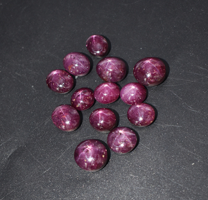 Cabujón de rubí de estrella natural Cabujón de estrella de rubí precioso Cabujón de forma ovalada Parte posterior plana Lote a granel - Product Image 6