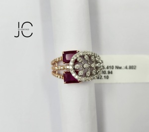 Anillo de Cóctel de Oro Rosa con Diamante Cultivado en Laboratorio de 14 Quilates, Diseño Italiano Certificado por IGI, 2.10 Ct, Chapado en Rodio, para Mujer, Elegante - Product Image 1