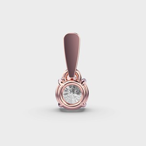 Pendentif solitaire en diamant de laboratoire rond certifié IGI en or jaune/blanc et rose 9 carats, pendentif classique minimaliste pour femmes - Product Image 4