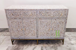 โต๊ะกาแฟประดับมุกลายดอกไม้ประดับมุกโต๊ะข้างแม่ของไข่มุก - Product Image 4