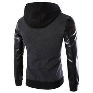 เสื้อฮู้ดผู้ชายกันลมแขนเสื้อหนังแท้ - Product Image 1