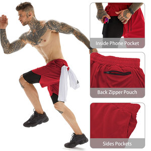 Pantalones Cortos Deportivos Casuales para Hombre, Cintura Elástica, 100% Poliéster, Secado Rápido, para Gimnasio y Correr, Venta al Por Mayor - Product Image 3