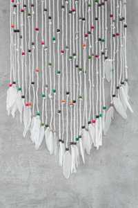 Macramé flor colgante de pared gran calidad Boho Chic Art Deco para sala de estar elegante artesanía de madera decoración del hogar - Product Image 2