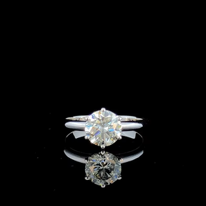 Anillo de Diamantes y Zafiro Azul Certificado por IGI de 2.00 CT, Anillo de Compromiso de Lujo de Oro Sólido de 14K - Product Image 3