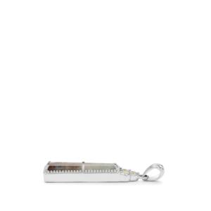 Pendentif en argent sterling plaqué rhodium avec aquaprase et accent en or rose fait main avec aquaiba et beryl, 11,15 carats - Product Image 2