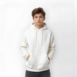 Sweat-shirt à capuche en polaire polyester/nylon brodé pour garçons, pour enfants, avec coupe confortable et options de marque privée OEM/ODM - Product Image 1