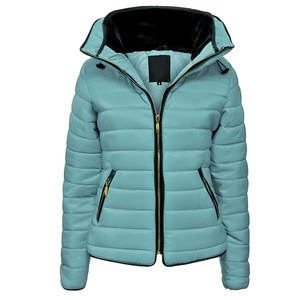 Chaquetas acolchadas de invierno para mujer de alta calidad, diseño de punto personalizable, a prueba de viento, cálido para uso en exteriores, lona, opciones al por mayor - Product Image 1
