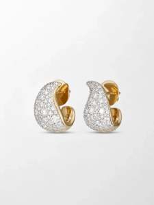 Pendientes de diamante tallado redondo con diseño de línea dividida, 2.37 Ct G-H VS, diamante cultivado en laboratorio en oro amarillo de 18K, estilo moderno y llamativo. - Product Image 2