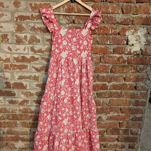 ชุดเดรสผ้าฝ้ายอินเดียสำหรับ100% ชุดเดรสยาวคอปกสี่เหลี่ยมปักลายดอกไม้สไตล์ลำลอง - Product Image 1