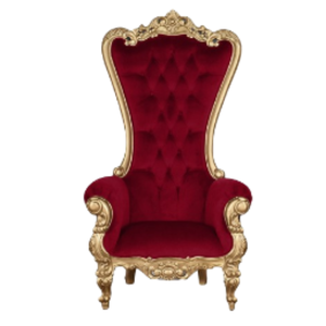 Sillas de trono de terciopelo rojo Queen y King súper cómodas para la fabricación de sillas de novia y novio en Indonesia - Product Image 1