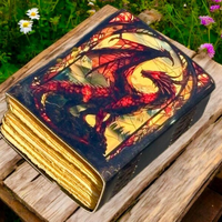 Carnet Grimoire Dragon Animal Fait Main 400 Pages en Cuir Véritable avec Papier à Bords Frangés Style Arbre de Vie – Cadeau Fête des Mères Classique