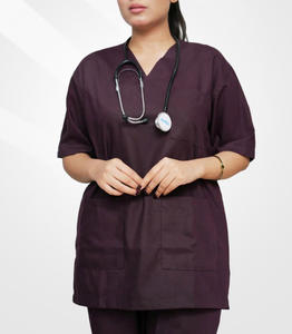 Uniformes Médicos de Verano con Logotipo Personalizado, Manga Corta, Poliéster y Elastano, para Enfermeras, Esteticistas, Dentistas, Hospitales, Clínicas Dentales, 2 Piezas - Product Image 1