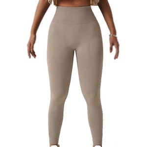 Spandex Solid Color Customized <b>Women</b> <b>Leggings</b> Breathable Yoga <b>Leggings</b> Professional Manufacturer in Elastic Waist High Quality - Product Image 3
