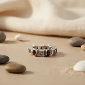 925 Silver Multi-Gemstone <b>Statement</b> Fashion <b>Ring</b> <b>for</b> <b>Women</b> Elegant Jewelry - Product Image 2