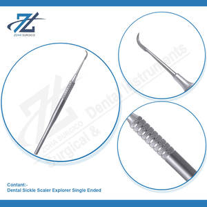 Explorador Dental de acero inoxidable Manual, instrumento escalador de Hoz de un solo extremo, herramienta Dental profesional - Product Image 4