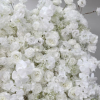 Maßgefertigte Luxuriöse Seiden-Kunstblumenwand 8x8ft 3D Rosen Handgemachte Realistische Blumenwand-Rolle für Party- und Hochzeitsdekoration