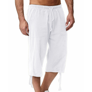 Bermuda en coton pour homme, longueur 3/4, taille haute, grande taille, culotte longue d'été pour homme - Product Image 6