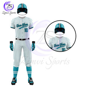 Style de bouton à rayures de couleur personnalisée nouveauté confortable meilleur fournisseur tissu écologique adulte équipe porter uniforme de baseball - Product Image 4
