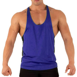 Mark's Top Pick 2024 débardeur de gymnastique décontracté pour hommes emmanchures surdimensionnées 100% coton Fitness gilet brodé Singlet T-Shirt - Product Image 1