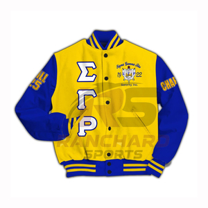 Stylish Look Sorrority SGRHO <b>Letterman</b> <b>Jacket</b> Warm Comfortable Durable SGRHO <b>Letterman</b> <b>Jacket</b> embroidery <b>letterman</b> <b>jacket</b> - Product Image 1