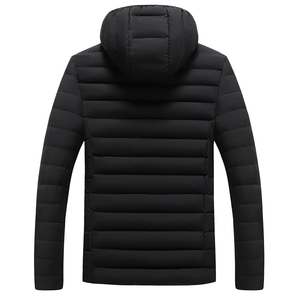 Wholesale High Quality Men's Casual Winter Streetwear Puffer <b>Jacket</b> <b>Black</b> Waterproof Hooded Quilted Reversible Anti-UV Stand - Product Image 6