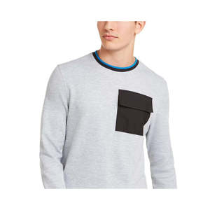 Felpa girocollo da uomo Alfani grigia con tasca utility in French Terry, felpa invernale con ricamo 3D, taglia M - Product Image 2