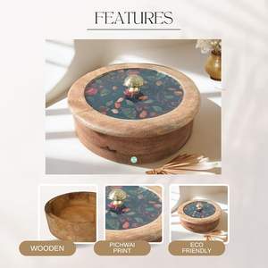 Classic <b>Wooden</b> Chapati <b>Box</b> for Keeping Rotis Fresh During Lunch and Dinner Budget <b>Wooden</b> Roti <b>Box</b> for Hot Chapatis - Product Image 3