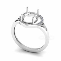 Offre Spéciale Bague Prince Minimaliste en Argent 925, Semi-monture avec Sertissage à Griffes pour Ovale CZ et Cœur, Bijou DIY pour Mariage et Fête